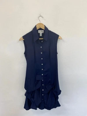 Fabulous Joseph Ribkoff Navy Artsy Asymmetric Gathered Mini Dress UK10 KM004 - Image 1 of 4