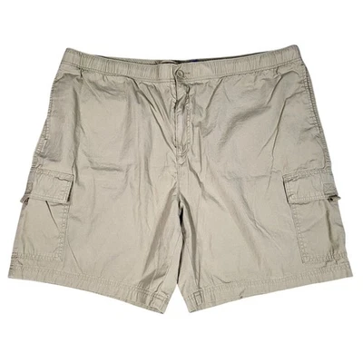Croft & Barrow Cargo Shorts Mens 42x8 Beige Pockets Khaki Elastic Waist - Image 1 of 4