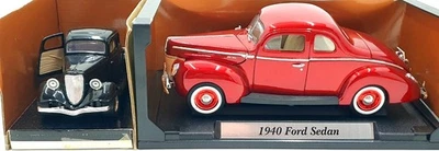 Motor Max 1/18-24 Scale 75152 - 1940 Ford Sedan Red - 1934 Ford Coupe Black - Image 1 of 4