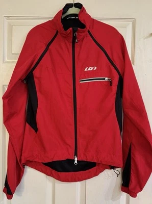Chaqueta de Ciclismo Louis Garneau Unisex Mediana Roja Negra Ligera Cremallera Completa Bonita Foto 1 de 4