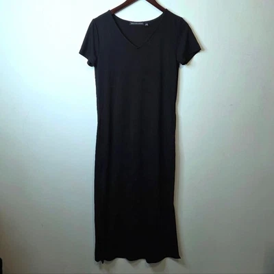 Maxi Vestido Saks Fifth Avenue Negro Cuello en V Camiseta Midi Talla XS Foto 1 de 4