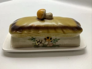 Fröhliche Pilze Butterdose/Deckel 1978 Sears Rehbock Japan Vintage - Crazing & Chips - Bild 1 von 11