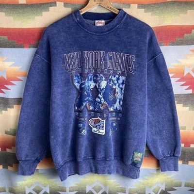VTG 90s New York Giants NFL Football Super Bowl XXI Crewneck Sweatshirt Large - Image 1 of 4