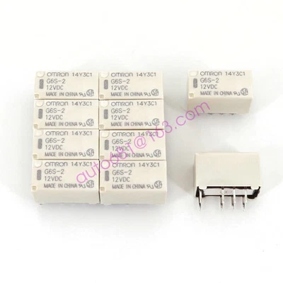 10Pcs OMRON G6S-2 DC12V 8-Pin DPDT PCB Mount Mini Signal Relay - Image 1 of 4
