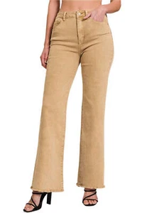 Zenana Acid Washed Frayed Hem Bootcut Jeans - Picture 1 of 4