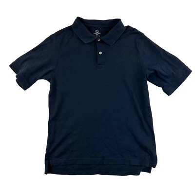 Lands End Kids Navy Blue S/S Interlock Polo Shirt School Uniform 051402 XL 18-20 - Image 1 of 4