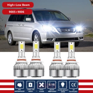 LED Combo Headlight Bulbs Kit for Honda Odyssey 2005-2010 High Low Beam 6000K - Picture 1 of 10
