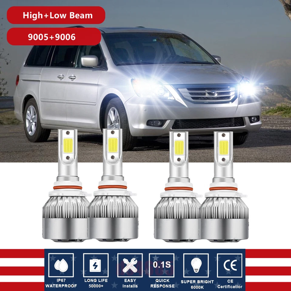 Kit de bombillas LED combinadas para Honda Odyssey 2005-2010 haz alto bajo 6000K Foto 1 de 4