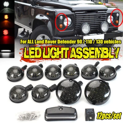 Per Land Rover 90 110 Defender Kit Completo Lampada Frecce Fanale Posteriore Anteriore+Posteriore - Immagine 1 di 4