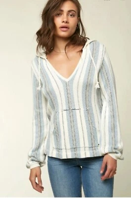 Sudadera con capucha de punto a rayas O’NEILL para mujer mediana Y2K cómoda playa acogedora Foto 1 de 4