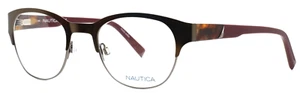 NAUTICA N7256 200 Brown Silver Womens Round Full Rim Eyeglasses 51-22-140 B:41 - Picture 1 of 14