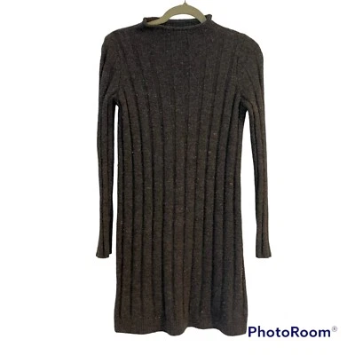 Vestido Suéter Madewell Para Mujer Talla XS Gris Donegal Acanalado Cuello Simulado Lana Mota Foto 1 de 4