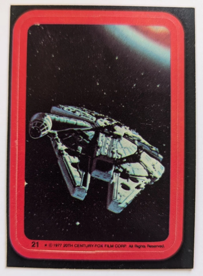 1977 Topps Star Wars A New Hope Card Sticker Series 2 # 21 MILLENNIUM FALCON F+ - Image 1 of 1