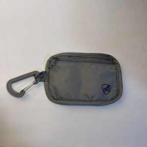 Gris RFID Bloqueo Cinturón Clip Alijo BOLSA DE VIAJE TARJETA BILLETERA CON MOSQUETÓN Gancho - Imagen 1 de 8