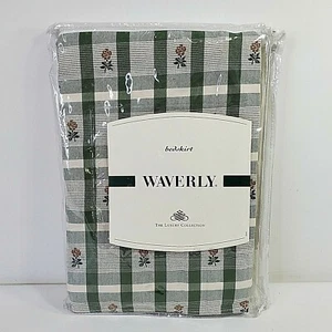 Waverly Luxury Collection Twin Bedskirt Highgrove Loden Plaid Green 39x75 NEW - Picture 1 of 6