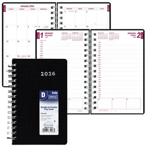2026 Brownline CB634V.BLK Duraflex Daily Planner Appointment Book, 8 x 5" - Picture 1 of 7