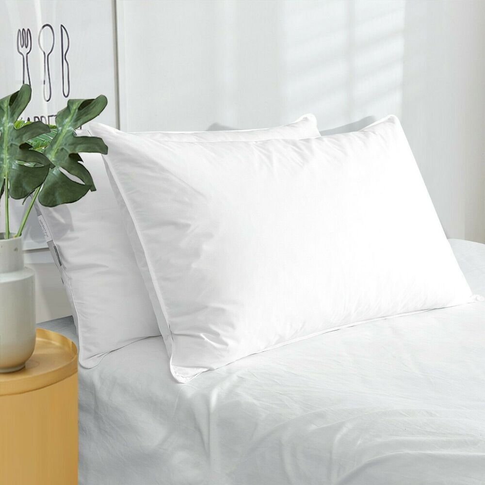2 Pack White Goose Down Feather Bed Pillows Standard Queen King Size Pillow