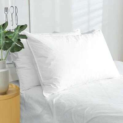 HOTEL Quality 2 Pack White Goose Down Feather Bed Pillows Queen King Size Pillow - Image 1 of 4
