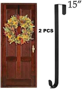2pcs Floral Wreath Hanger Over The Door Wreath Metal Hook For Wreath Front Door - Picture 1 of 8