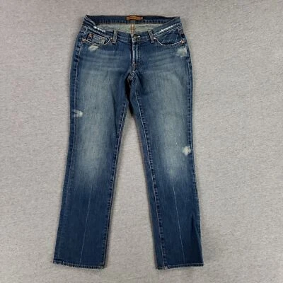 Arden B. Pantalones de mezclilla para mujer talla 4 pierna recta retro desteñido aspecto lavado calidad Y2K Foto 1 de 4