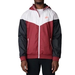 Nike Vintage Rare Windrunner Jacket Windbreaker Nylon Maroon White Glanz Small - Picture 1 of 8