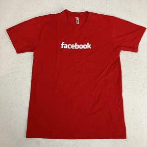 Facebook American Apparel T-Shirt Uomo M Stanford University Dipendente Rosso USA - Foto 1 di 7