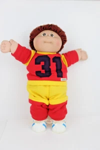 Original Cabbage Patch Kid - Boy Curly Brown Hair Jogging Suit 1985 One Dimple - Picture 1 of 12