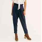 Free People Margate Cord Paperbag Trousers, Indigo Blue, Small, Rrp $88