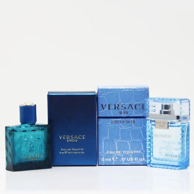 Botella de spray miniatura 2 piezas Versace Eros Men & Eau Fraiche Eau de Toilette 5 ml Foto 1 de 2
