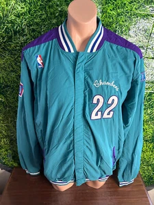 1996-97 Charlotte Hornets Basketball #22 Tom Chambers Warm Up Jacket Champion 48 - Picture 1 of 5