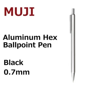 MUJI Ballpoint pen  Aluminum Hexagonal Knock type 0.7mm Black - Picture 1 of 5