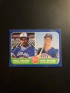 1986 Fleer #653 Cory Snyder / Cecil Fielder Rookie - Blue Jays / Indians  - Picture 1 of 3