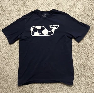 Vineyard Vines Boys Soccer Whale Logo T-Shirt Navy Size Large - Picture 1 of 3