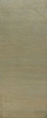 Modern Gabbeh Wool Green 10 ft. Rug Runner Solid Hand-made Carpet 3x10 - Image 1 of 4