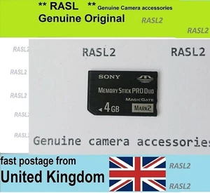 Sony Memory Stick Pro Duo 4GB MS-MT4G CyberShot Camera DSC-H7 H9 H10 H20 TX5 WX5 - Picture 1 of 2