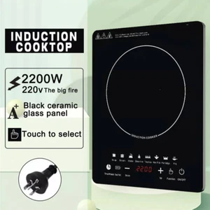 Electric Induction Cooktop 2200W Portable Ceramic Glass Cook Top Kitchen Cooker - Picture 1 of 16