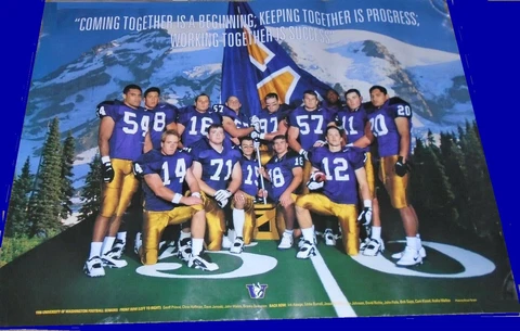 1996 Washington Huskies FOOTBALL TEAM~ POSTER ~ the '96 SENIOR CLASS PLAYERS Cover