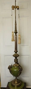 Vintage Fabulous Gothic RAM GOATS Bronze Lamp Two Light 30's - Picture 1 of 11