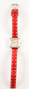 Tokyo Bay Women's Ladies Square Case Wristwatch Red Leather Buckle Band w/Batt - Picture 1 of 12