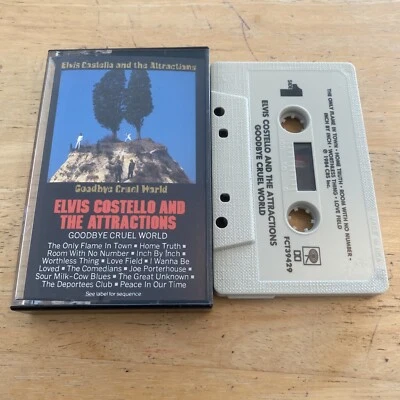 Elvis Costello And The Attractions ‎– Goodbye Cruel World CASSETTE CBS USA ISSUE - Image 1 of 3