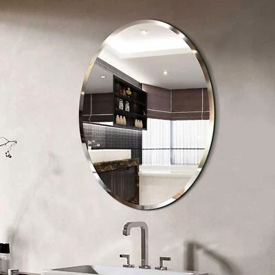 Wall Mirror Self Adhesive Stick Bathroom Bedroom Home Vanity Decor 60/70cm - Image 1 of 4