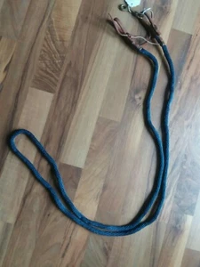 Marineblaue von Amish hergestellte PFERD POLY SEILZÜGEL MIT LEDERSCHNÜRSENKELN SCHLAUFENENDEN - Bild 1 von 3