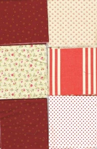 Moda Mix Red 8 x Fabric Fat Eighth Pack E15 - Picture 1 of 1