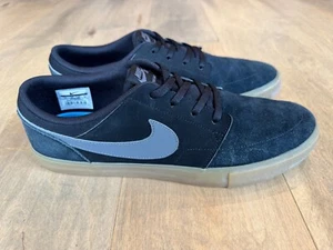Nike SB Portmore II Solarsoft Black Suede Leather Trainers 880266-009 Mens Sz 12 - Picture 1 of 15