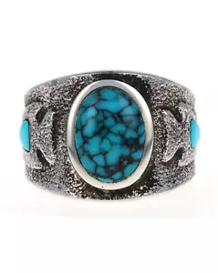 10,25 - Natürlicher Bisbee Türkis Pfeilspitze Ring von Darryl Dean Begay - Bild 1 von 5