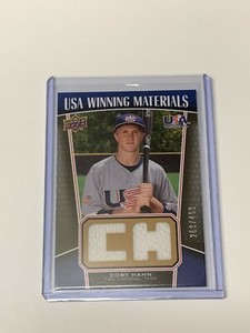 2009 UD USA WINNING MATERIALS of CORY HAHN #263/499!!!!!!!