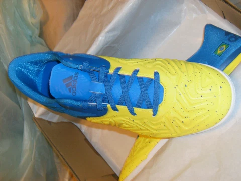 Adidas Brazil Mens National Team Soccer Shoes Yellow/Blue Futbol  SIZE 10Med NWB Cover