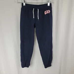 Gap Kids Drawstring Tie Joggers Blue Sweatpants White Pink Logo Girls Size M - Picture 1 of 13