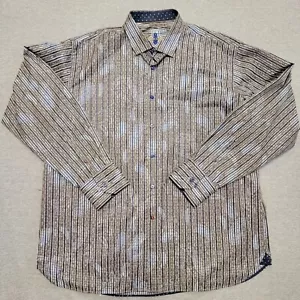 Luchiano Visconti Camicia Uomo 2XL Bottoni Multicolore Righe Paisley Infradito Polsino - Foto 1 di 12