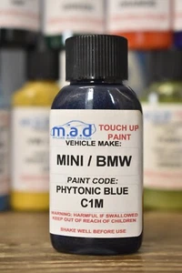 BMW PHYTONIC BLUE C1M PAINT TOUCH UP KIT 30ML 1 2 3 SERIES X3 X5 X6 X7 M SPORT - Picture 1 of 2